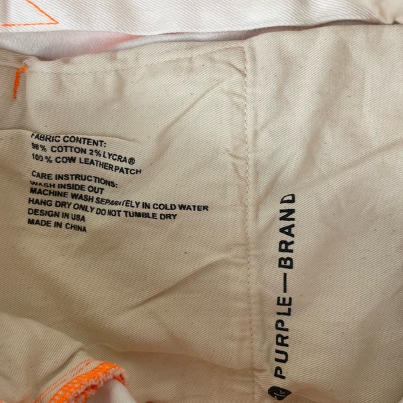 Purple Brand P001 White Neon Stitch Orange Jeans NWT Sz 34 - Picture 11 of 15